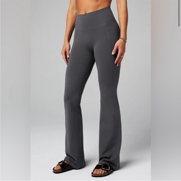 Fabletics Pants - Fabletics Oasis Charcoal Kick Flare Pants